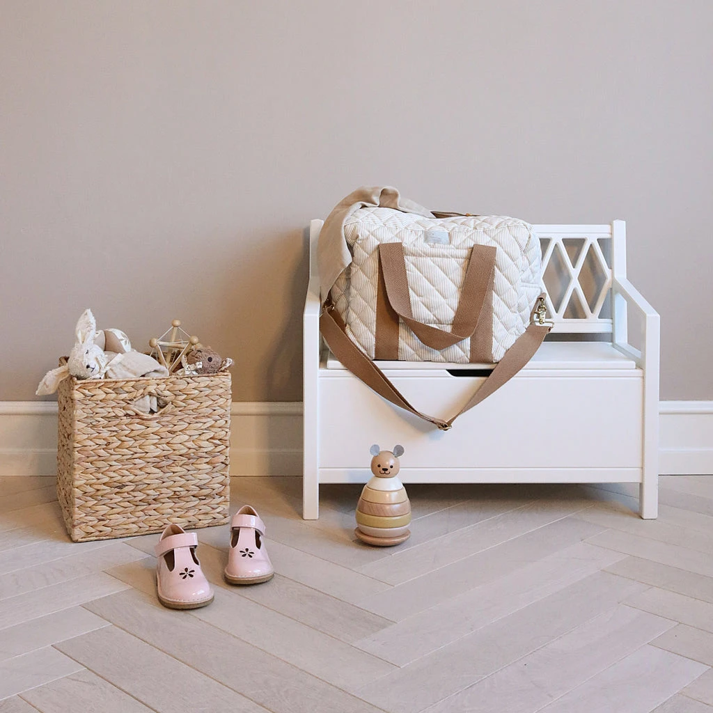 Changing Bag W/pram Straps, Large - OCS - Classic Stripes Camel 2 Changing Bag W/pram Straps, Large - OCS - Classic Stripes Camel - Image 2