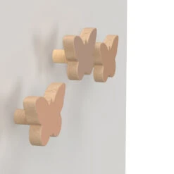 Wooden Butterfly Hooks, 3-pack - FSC 100% -Camcam Copenhagen Store 1508 Wooden Butterfly Hooks 22 Rose Mix 1