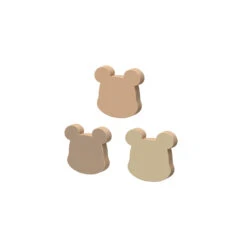 Wooden Bear Hooks, 3-pack - FSC 100%