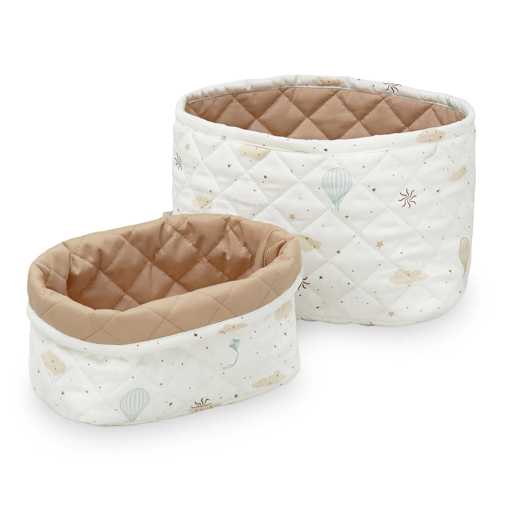 Quilted Storage Basket, Set Of Two - OCS Dreamland/Camel 1 Quilted Storage Basket, Set Of Two - OCS Dreamland/Camel