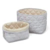 Quilted Storage Basket, Set Of Two - OCS Classic Stripes Blue, Praline