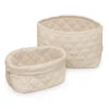 Quilted Storage Basket, Set Of Two - OCS - Praline