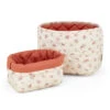 Quilted Storage Basket, Set Of Two - OCS - Berries