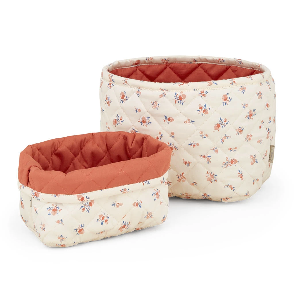 Quilted Storage Basket, Set Of Two - OCS - Berries 1 Quilted Storage Basket, Set Of Two - OCS - Berries
