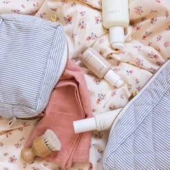 Make Up Bag - OCS Classic Stripes Blue, Praline -Camcam Copenhagen Store 1657 Make Up Purse P85 Classic Stripes Bluejpg