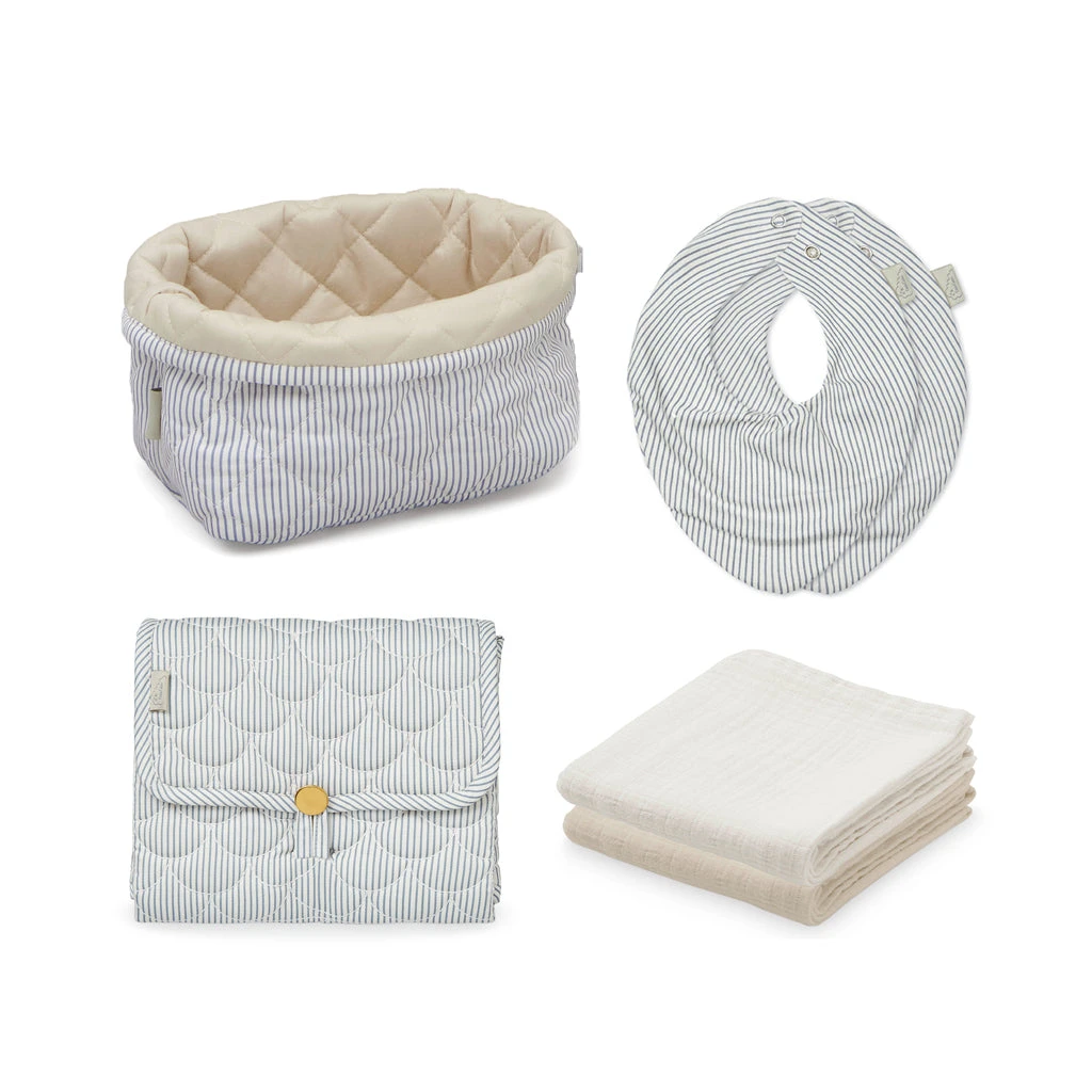 Birth Gift: Baby Care Set - Classic Stripes Blue 2 Birth Gift: Baby Care Set - Classic Stripes Blue - Image 2