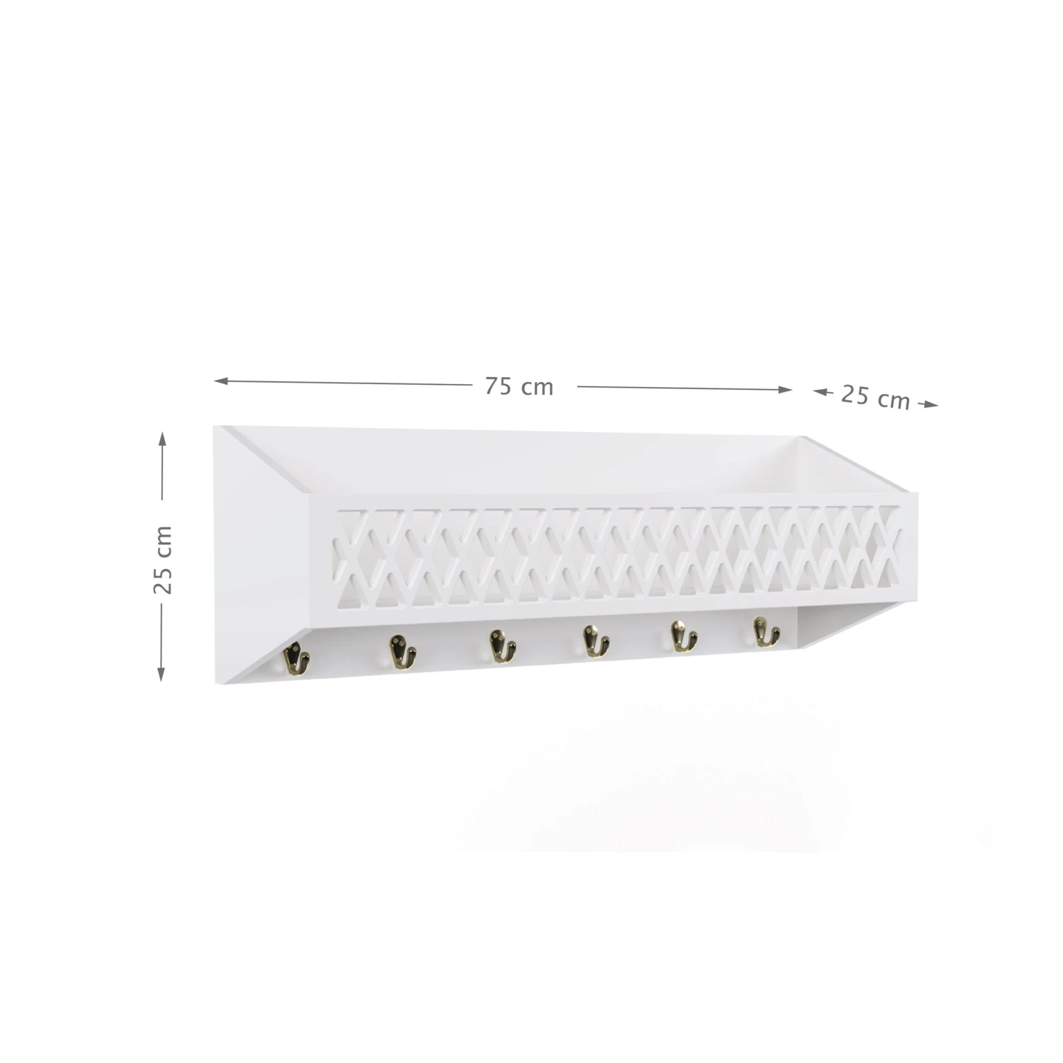 Harlequin Shelf With Hooks, FSC Mix - White 8 Harlequin Shelf With Hooks, FSC Mix - White - Image 8