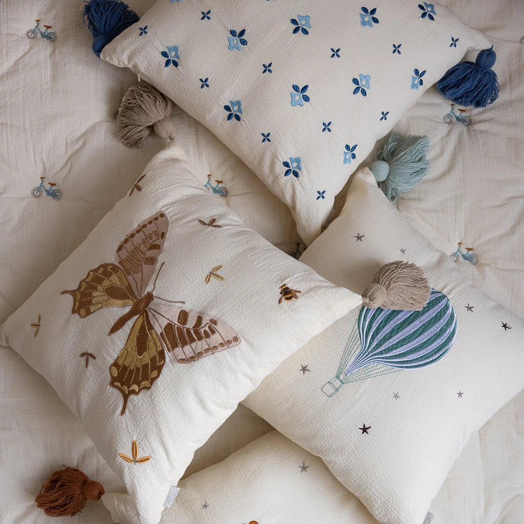 Embroidered Cushion - OCS - Capri 2 Embroidered Cushion - OCS - Capri - Image 2