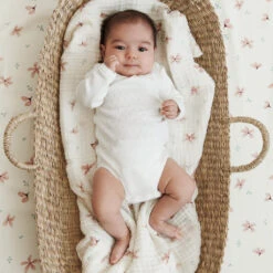 Muslin Cloth, Printed, 2-pack - GOTS Windflower Creme -Camcam Copenhagen Store 507 P62 2