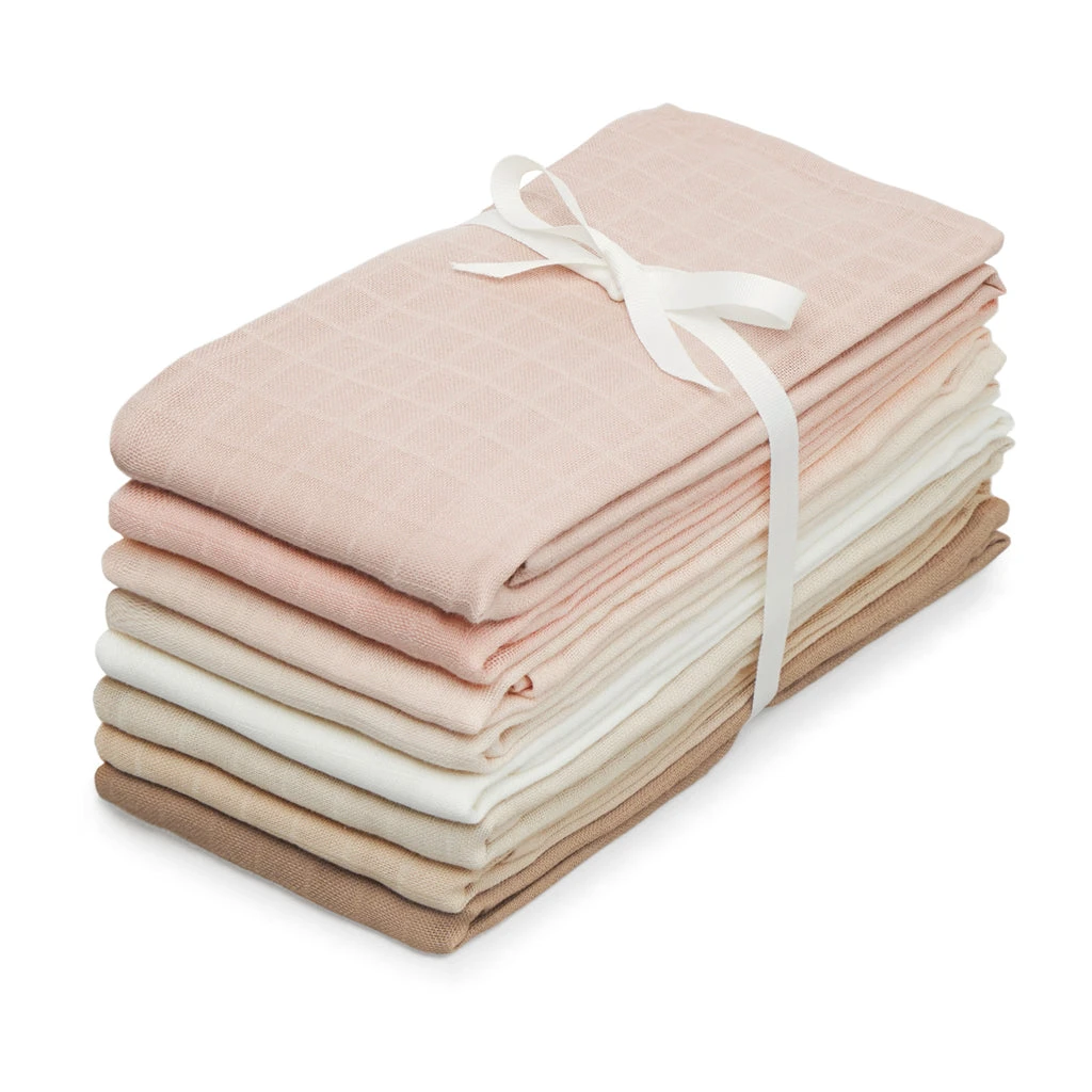 Muslin Cloth, 8-pack - GOTS Rose Mix 1 Muslin Cloth, 8-pack - GOTS Rose Mix