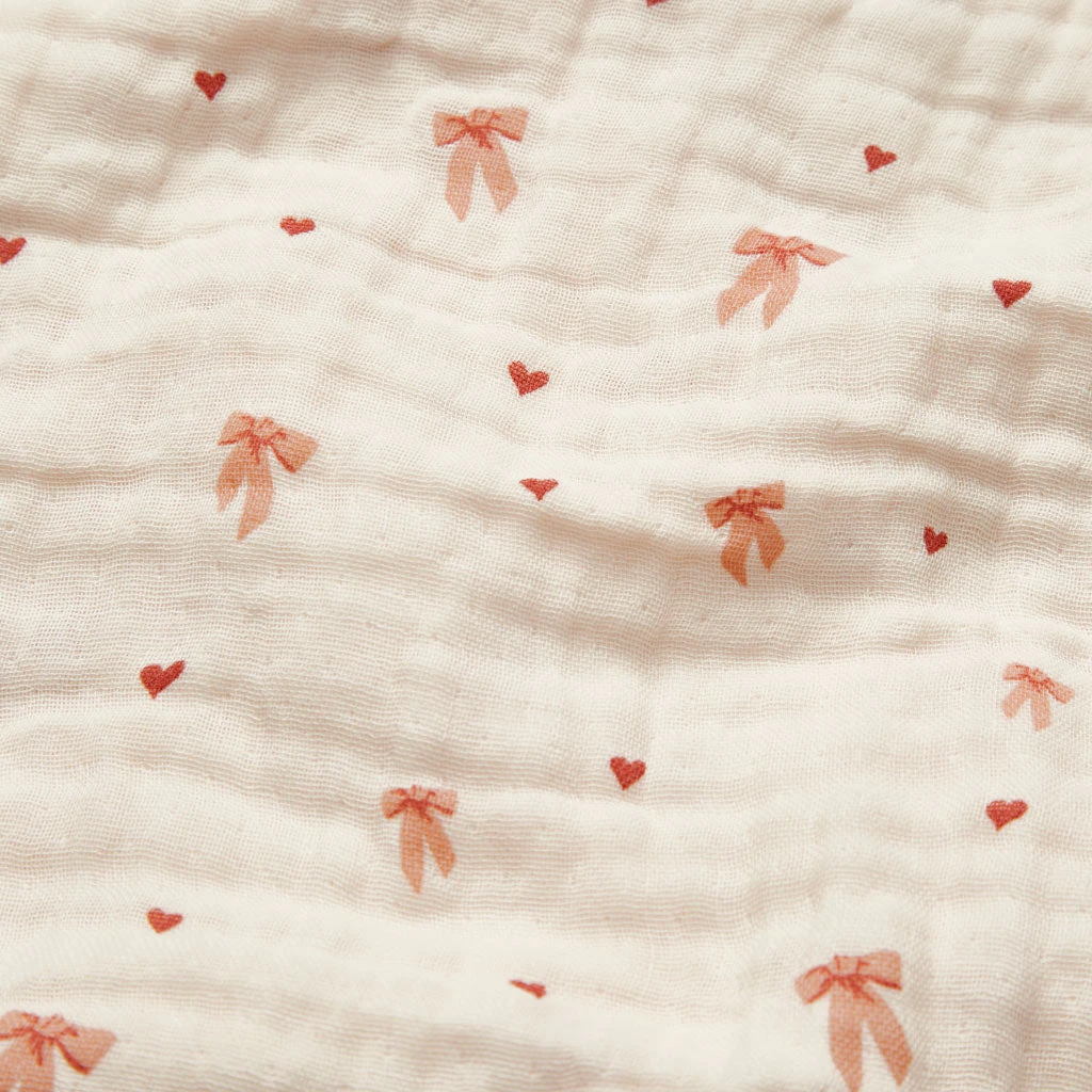 Muslin Baby Blanket - GOTS - Bows 3 Muslin Baby Blanket - GOTS - Bows - Image 3