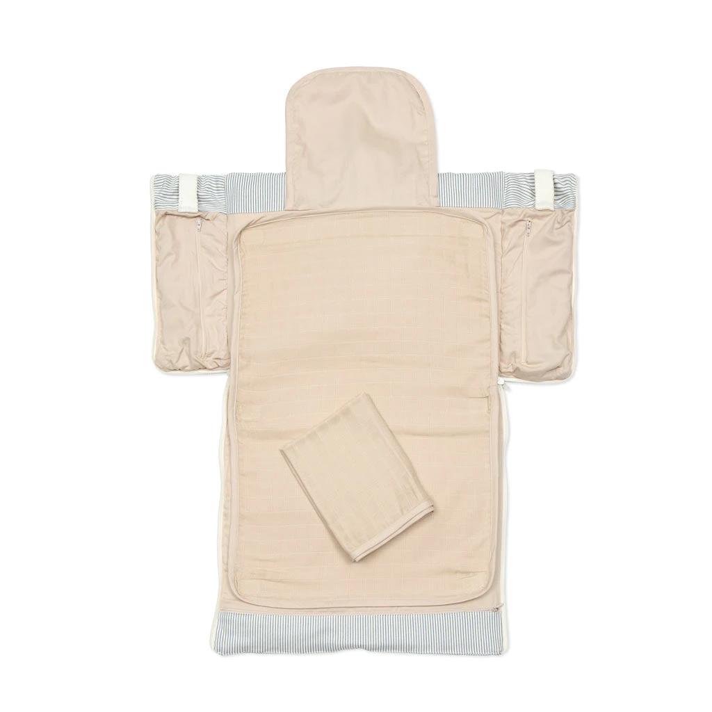 Fold-Out Changing Bag - OCS - Classic Stripes Blue 3 Fold-Out Changing Bag - OCS - Classic Stripes Blue - Image 3