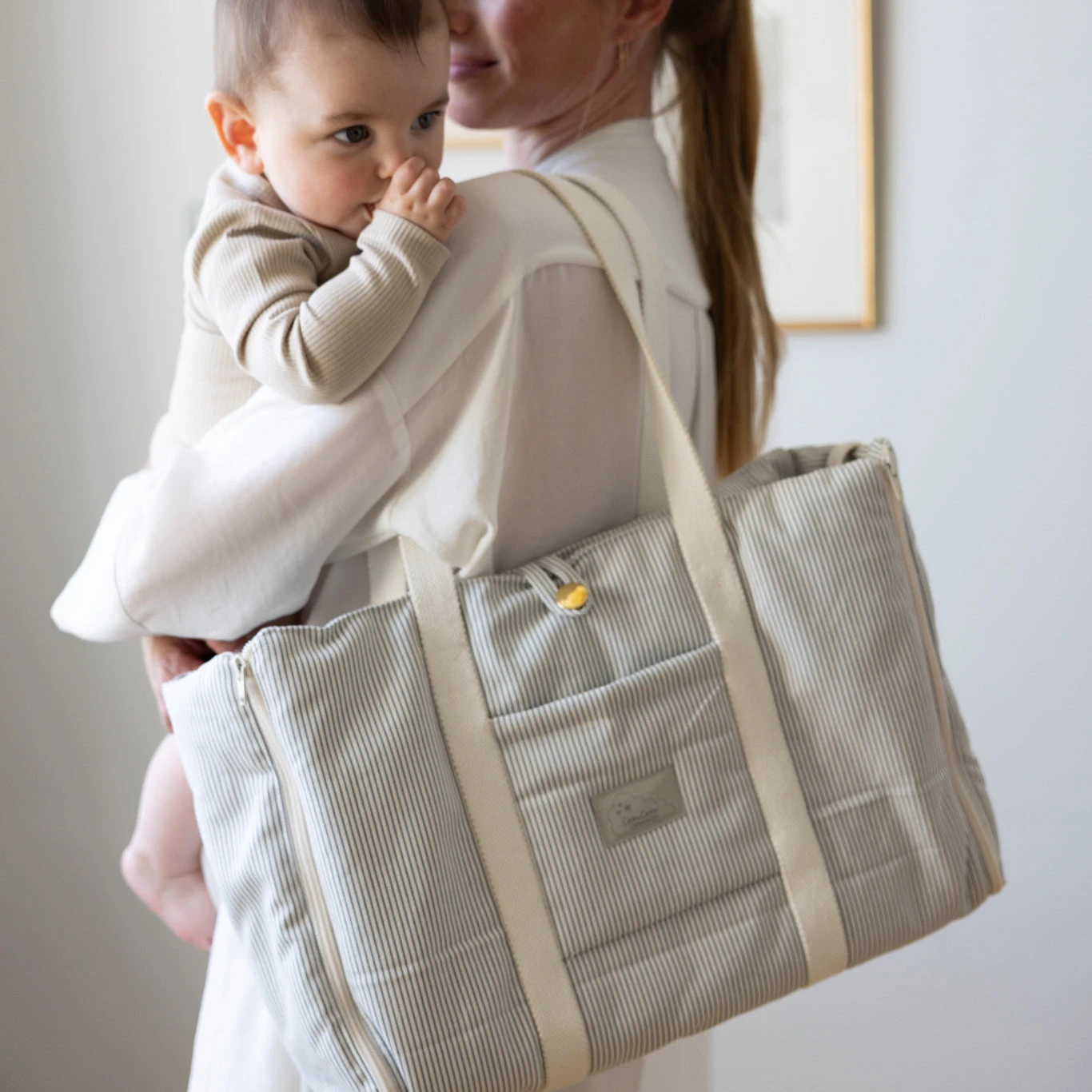 Fold-Out Changing Bag - OCS - Classic Stripes Blue 2 Fold-Out Changing Bag - OCS - Classic Stripes Blue - Image 2