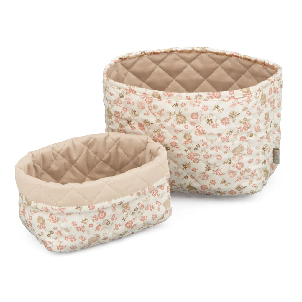 Quilted Storage Basket, Set Of Two - OCS - Augusta 1 Quilted Storage Basket, Set Of Two - OCS - Augusta