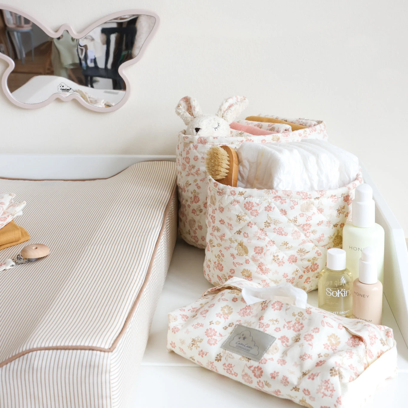 Quilted Storage Basket, Set Of Two - OCS - Augusta 2 Quilted Storage Basket, Set Of Two - OCS - Augusta - Image 2