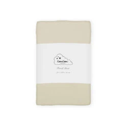 Sheet, Fitted, 90x200x15cm - GOTS - Praline