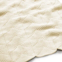 Scallop Knit Blanket - GOTS Natural -Camcam Copenhagen Store 614 Scallop Knit Natural 01