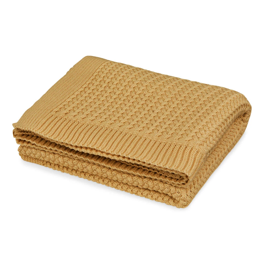 Harper Baby Knit Throw - GOTS - Honey 1 Harper Baby Knit Throw - GOTS - Honey