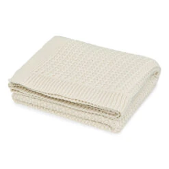 Harper Baby Knit Throw - GOTS - Off White