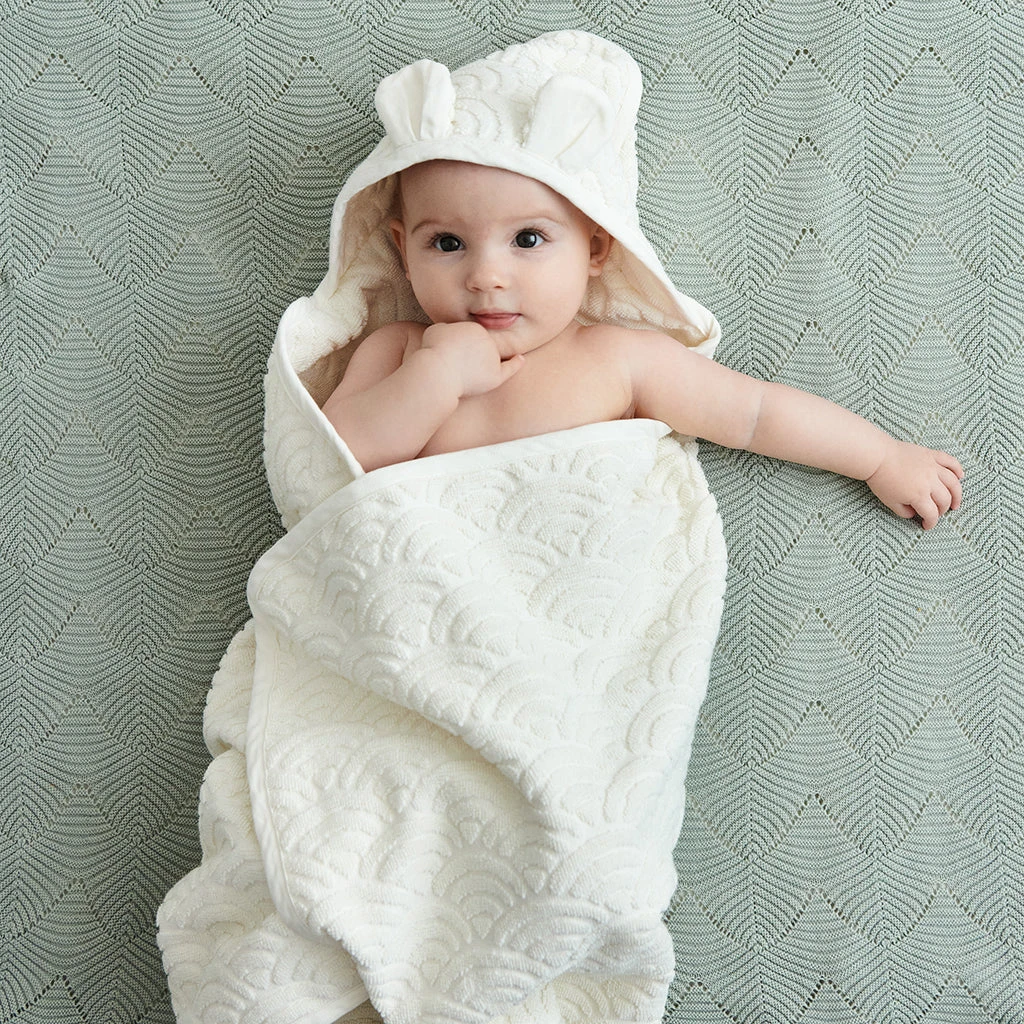 Towel, Baby, Hooded W/ Ears - GOTS Dusty Rose 2 Towel, Baby, Hooded W/ Ears - GOTS Dusty Rose - Image 2