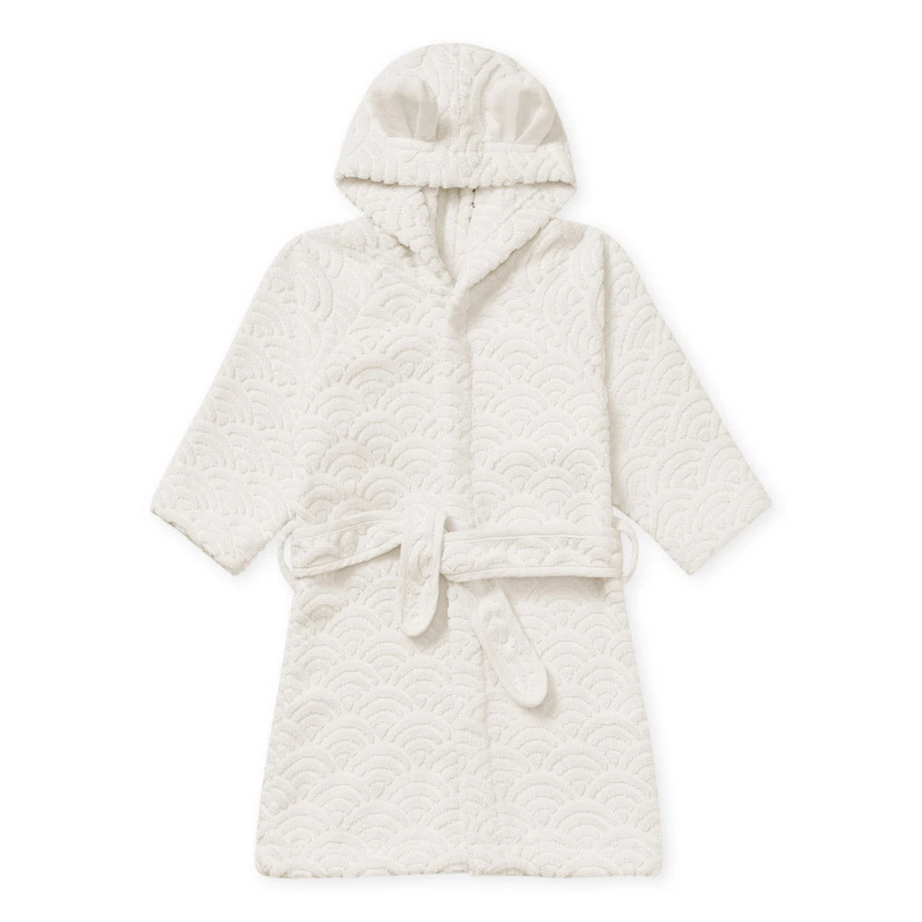 Bathrobe, Hooded W/ Ears, 1-2 Yrs - GOTS Off-White 1 Bathrobe, Hooded W/ Ears, 1-2 Yrs - GOTS Off-White
