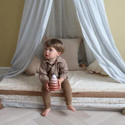 Bed Canopy - GOTS Classic Stripes Blue -Camcam Copenhagen Store 772 BedCanopy P85 ClassicStripesBlue10