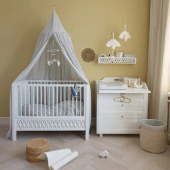 Bedding Set, Baby, 70x100cm - GOTS Classic Stripes Blue -Camcam Copenhagen Store 772 BedCanopy P85 ClassicStripesBlue 12