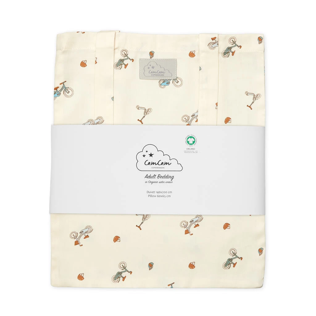 Bedding Set, Single, 140x200cm - GOTS - Bicycles 3 Bedding Set, Single, 140x200cm - GOTS - Bicycles - Image 3