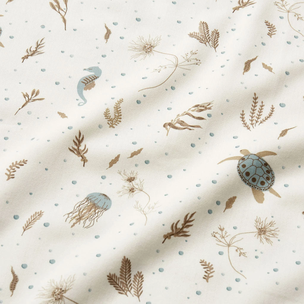 Bedding Set, Single, 140x200cm - GOTS Sea Garden 2 Bedding Set, Single, 140x200cm - GOTS Sea Garden - Image 2