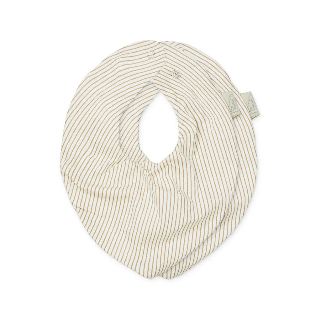 Bandana Bib, Jersey, 2-Pack - GOTS Classic Stripes Camel 1 Bandana Bib, Jersey, 2-Pack - GOTS Classic Stripes Camel