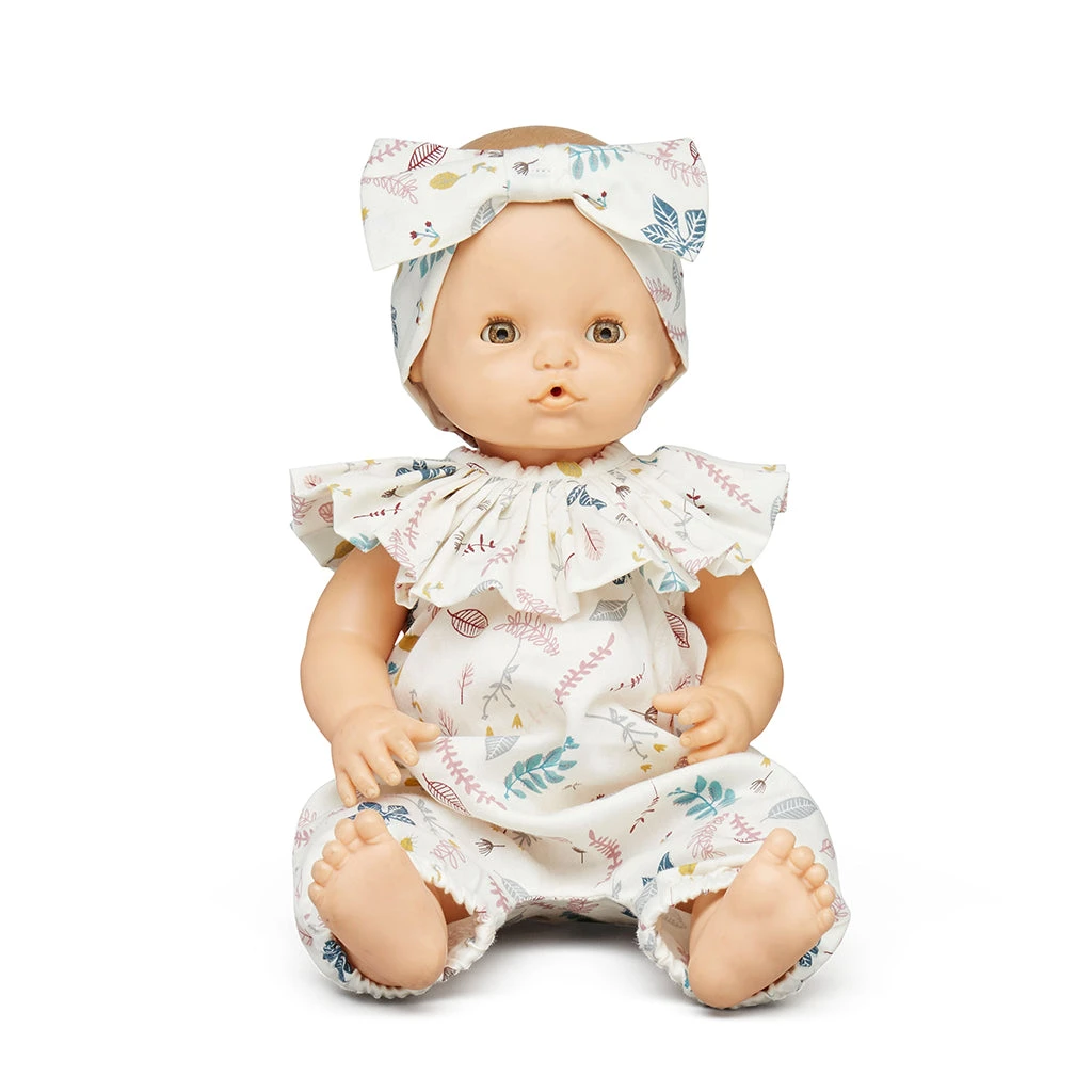 Doll's Collar & Hairband - GOTS Pressed Leaves Rose 3 Doll's Collar & Hairband - GOTS Pressed Leaves Rose - Image 3