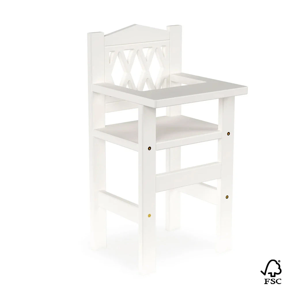 Harlequin Doll's High Chair - FSC White 1 Harlequin Doll's High Chair - FSC White