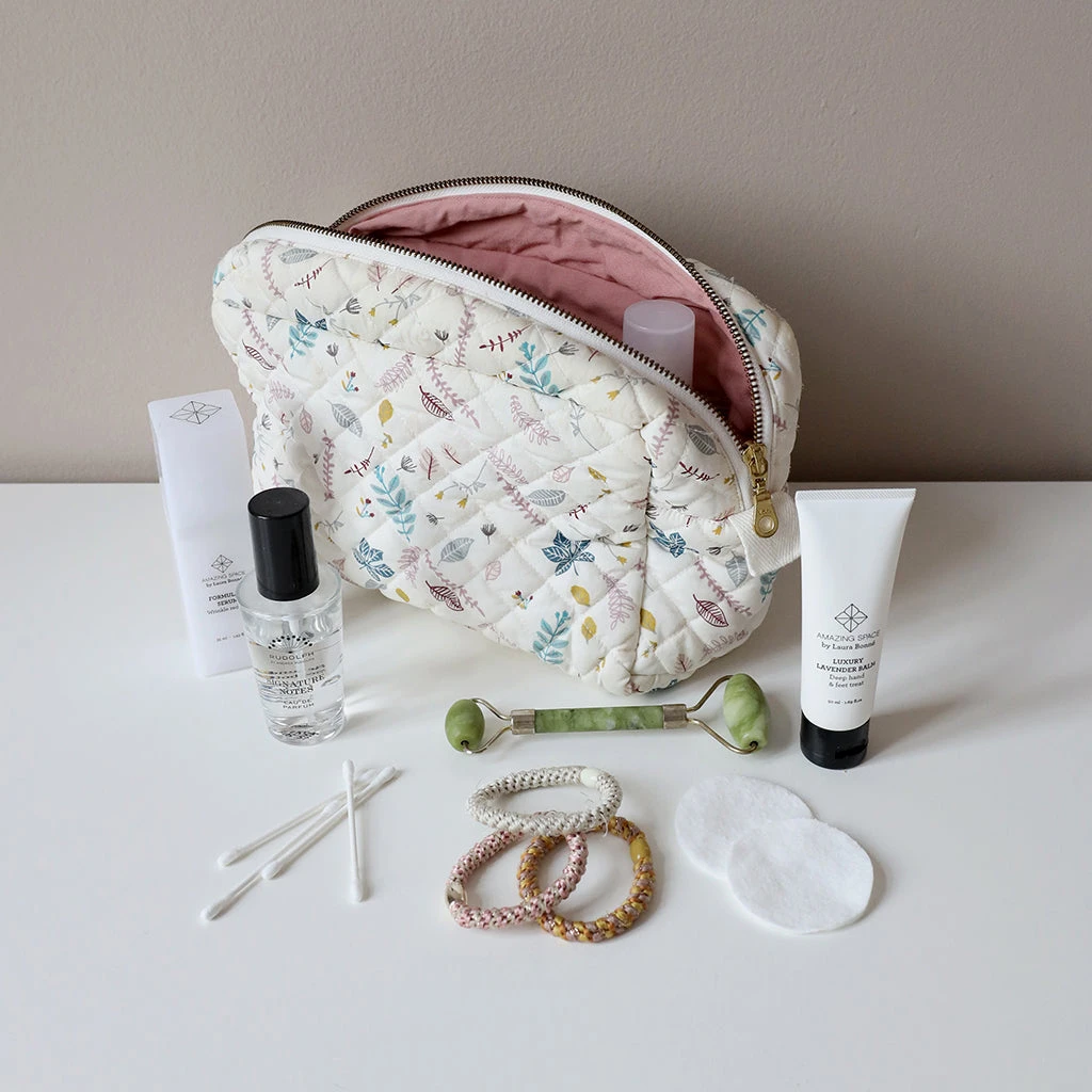 Toiletry Bag - OCS Pressed Leaves Rose 2 Toiletry Bag - OCS Pressed Leaves Rose - Image 2